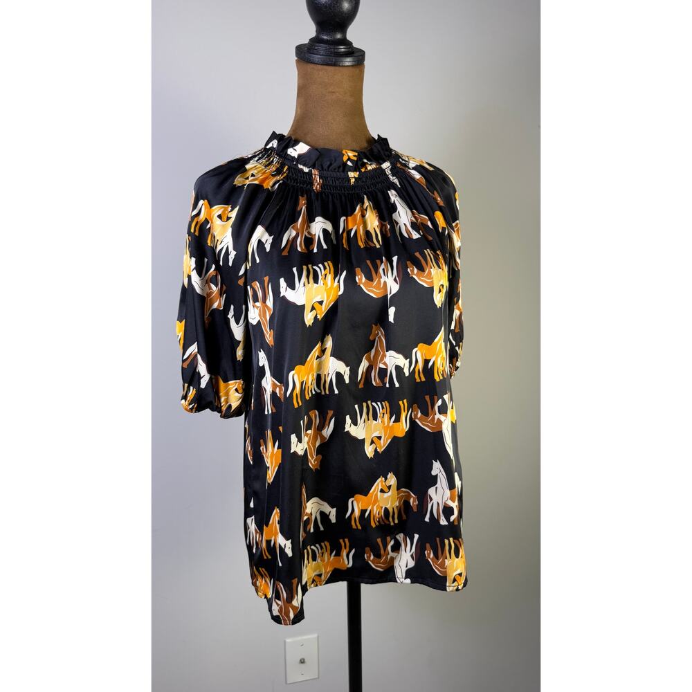 THML Women’s Horse Print Blouse – Size XS $ 70 - Picture 7 of 12